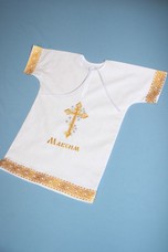 арт.133 Именная крестильная рубашка (под заказ)