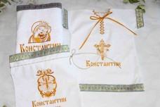 арт.876 Крестильный именной набор "Богородица"