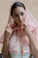 арт.3117 Платок "Любовь"( цвет кремовый)